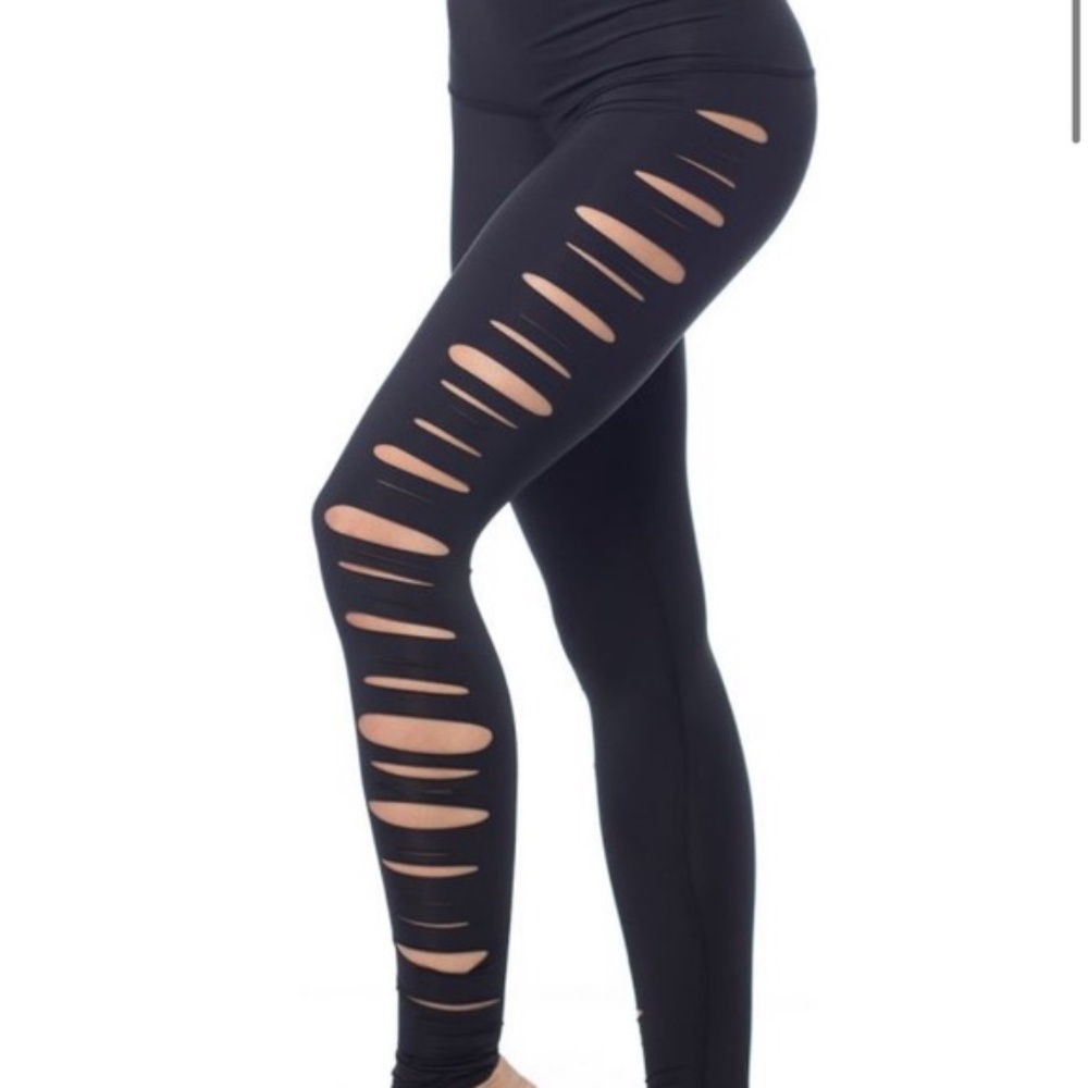 NWT Teeki Jimi Laser Cut Out Hot Pants Leggings - Picture 3 of 11